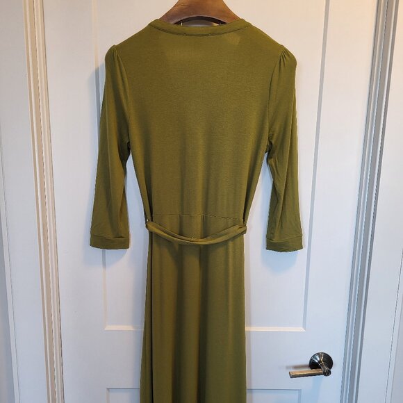 Green faux wrap dress - Picture 2 of 6